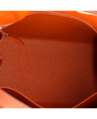  Kelly 28 Handbag Orange Epsom with Palladium Hardware