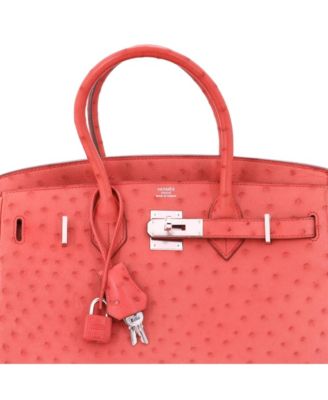  Birkin 30 Handbag Pink Ostrich with Palladium Hardware