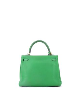  Kelly 25 Handbag Green Swift with Gold Hardware