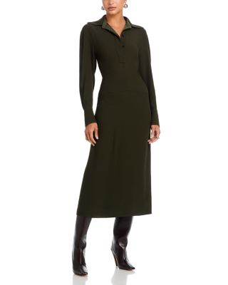 Long Sleeve Polo Collar Dress