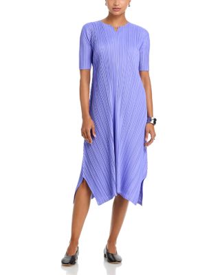Pleated Vented Hem Dress
