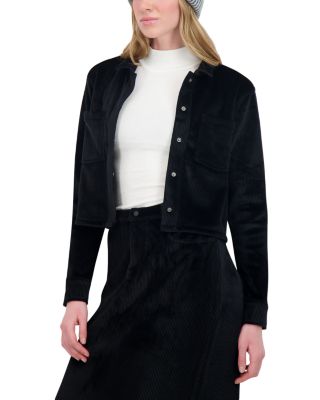 Rib Knit Velour Jacket 