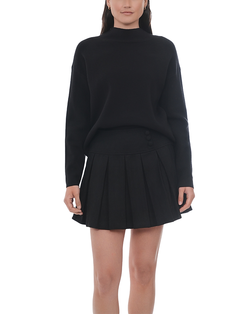 Point Drop Shoulder Sweater In Black
