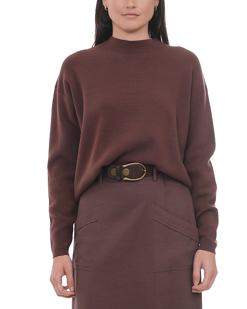 Point Drop Shoulder Sweater In Brown