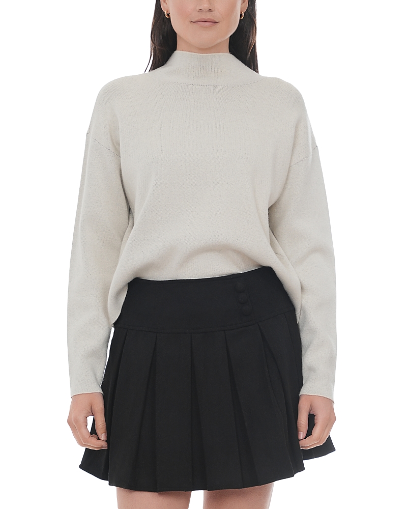 Point Drop Shoulder Sweater In White