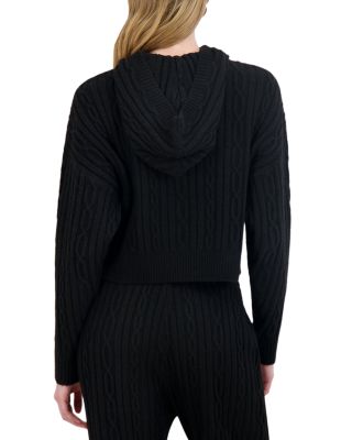 Brushed Cable Knit Hoodie 