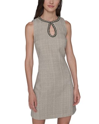 Tweed Keyhole Shift Dress
