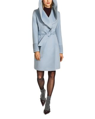 Mid Length Hooded Wrap Coat
