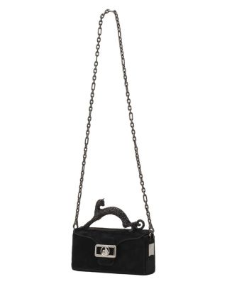 Pencil Cat Nano Leather Bag With Pony Effect And Rhinestones