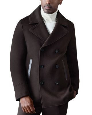 Wool Shearling Collar Peacoat