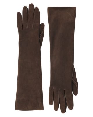 Long Slim Suede Gloves