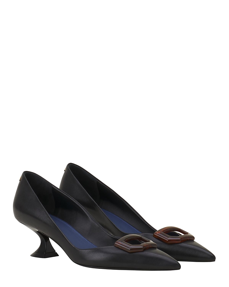 Lanvin Midnight Step Leather Pump With Buckle