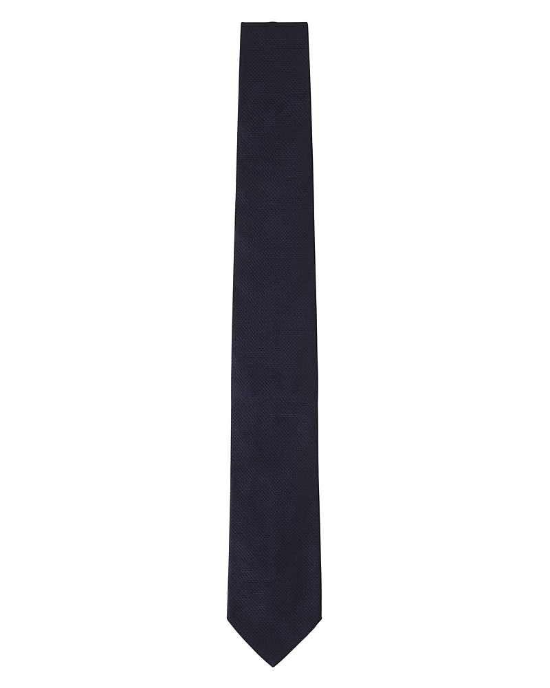 Lanvin Plain Silk Pique Tie In Blue