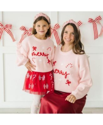 Girls' Coquette Merry Christmas Knit Sweater - Baby, Little Kid