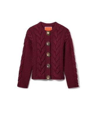 La Doublej Portrait Cardigan Solid Burgundy
