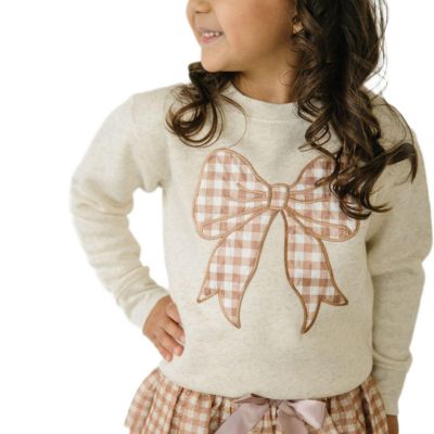  Gingham Bow Patch Sweatshirt - Big Kid