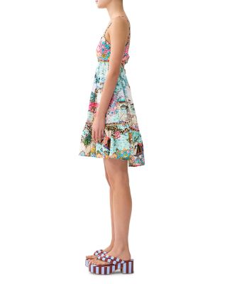 Printed Scoop Neck Dress Swim Cover-Up