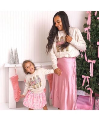 Unisex Pastel Nutcracker Patch Christmas Sweatshirt - Big Kid