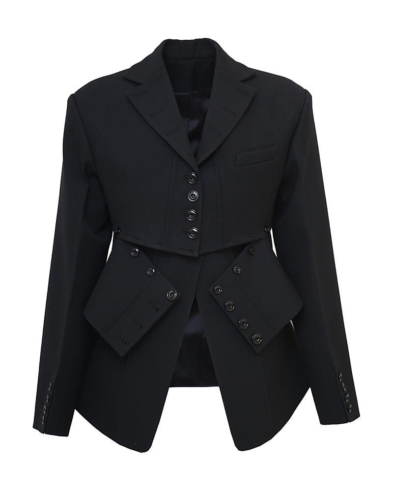 Rokh Layered Broken Jacket In Black