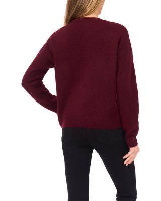 Flower Appliqu&amp;eacute; Crewneck Sweater