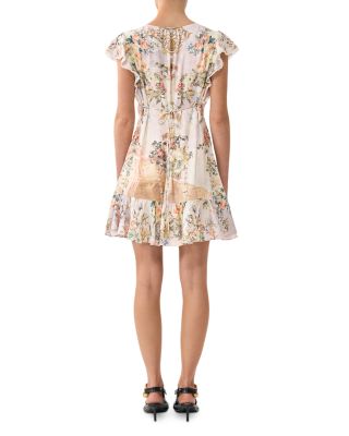 Ruffle Sleeve Short Dress