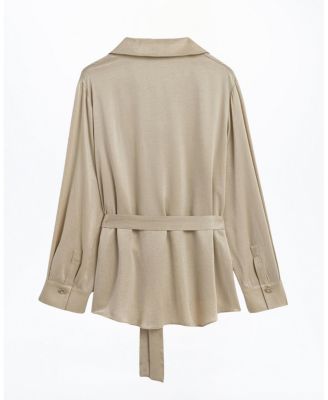  Belted Shirt with Statement Buttons