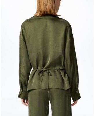 Logo Buckle Wrap Blouse