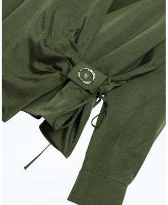 Logo Buckle Wrap Blouse