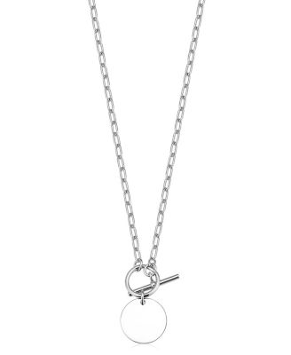  Sterling Silver Toggle Me Disc Pendant Necklace, 18"