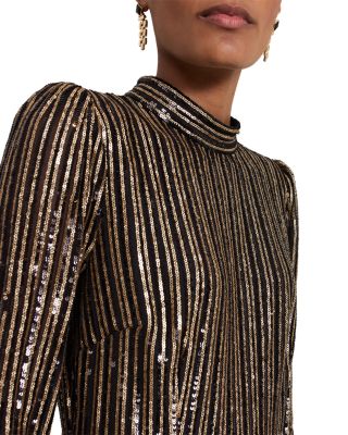 Gloria Sequin Stripe Midi Dress