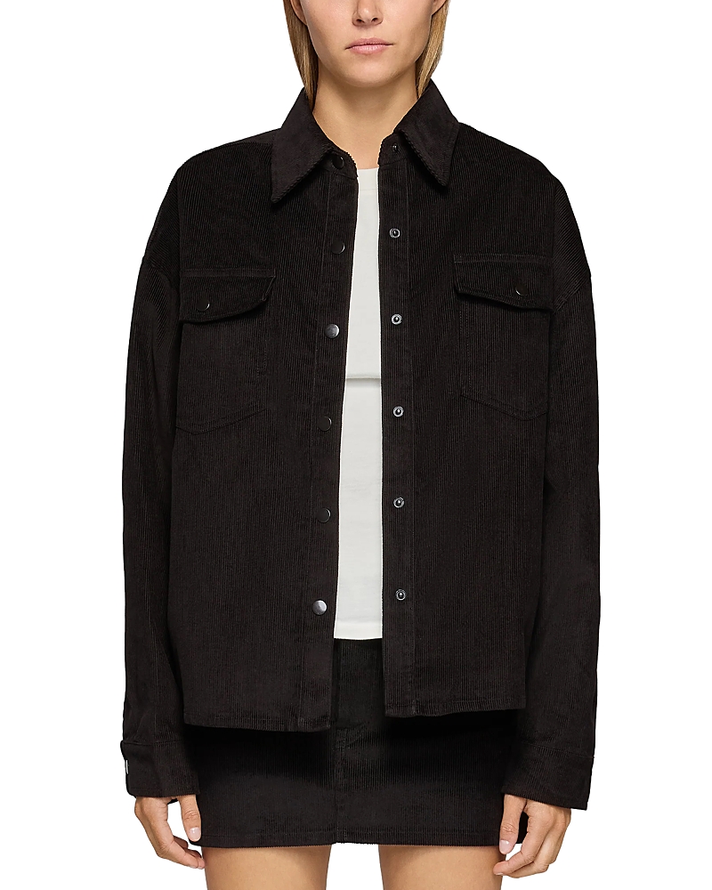 Eb Denim Danielle Corduroy Shirt Jacket In Black