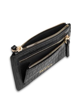 Croc Embossed Leather Card Holder