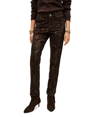 Stinsy Snake Print Low Rise Jeans in Brown