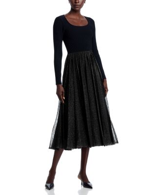 The Angelique Mixed Media Midi Dress