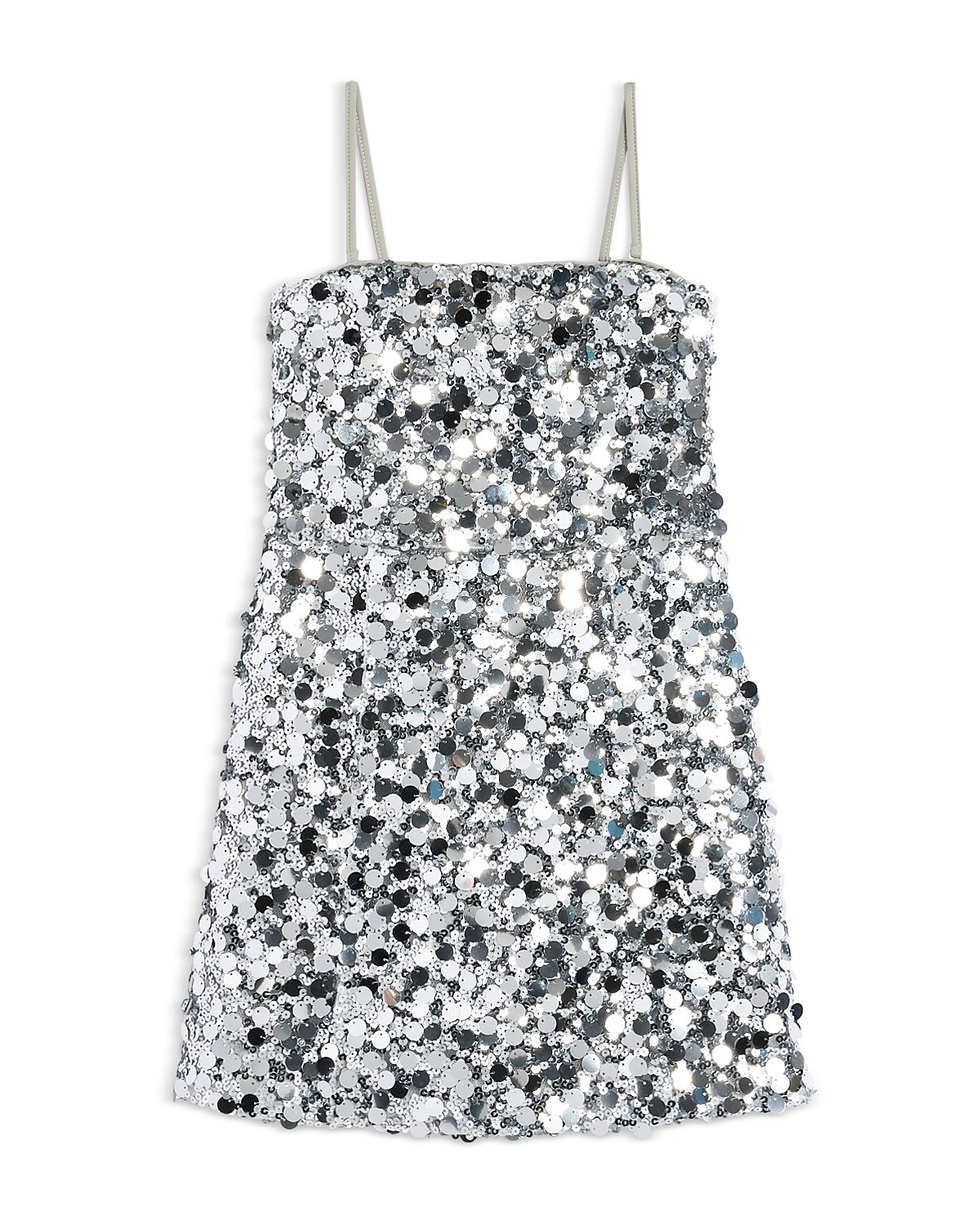 KatieJnyc Girls' Allover Mirror Sequin Dress - Big Kid