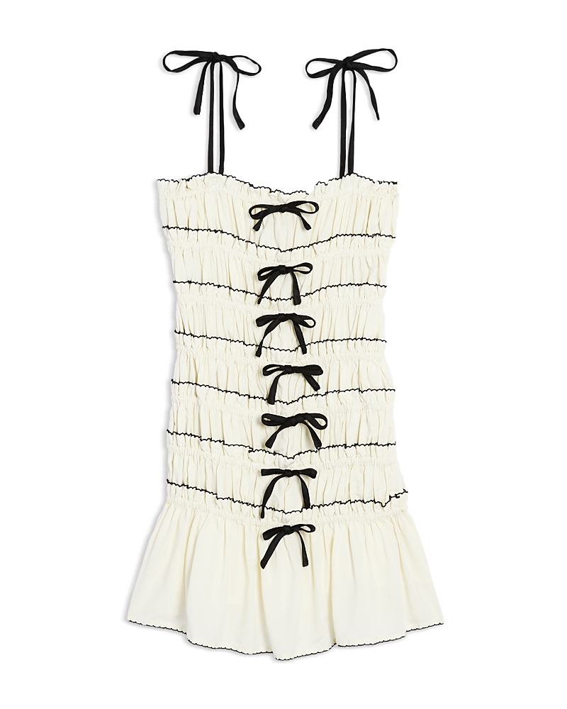 Katiejnyc Girls' Bow Front Dress - Big Kid In White