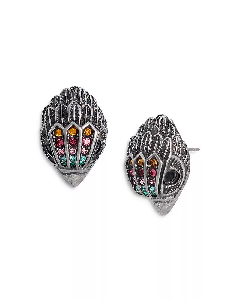 Kurt Geiger London Multicolor Pave Eagle Stud Earrings