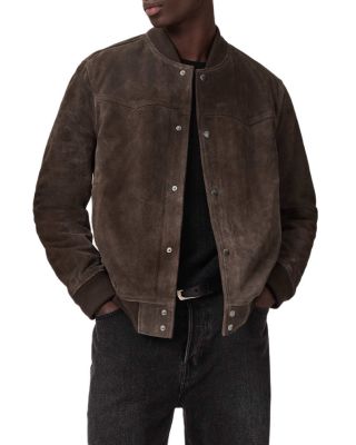 Stafford Relaxed Fit Suede Bomber Jacket