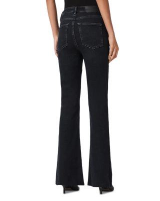 Maisie High Rise Flare Leg Jeans in Blue Black