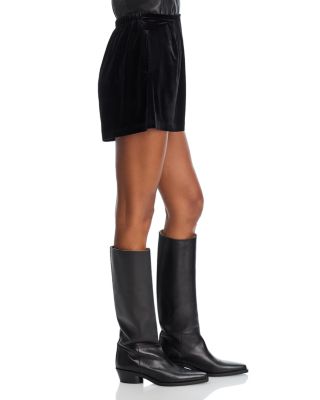 Velvet Pleated Shorts