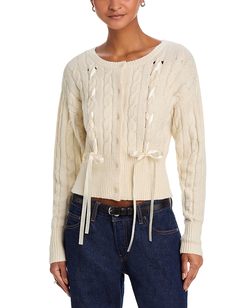 Steve Madden Saidee Cable Ribbon Ties Cardigan
