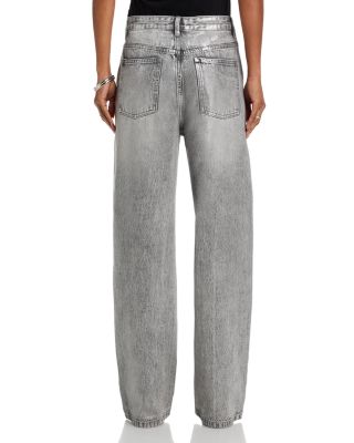 Zo High Rise Straight Jeans in Silver