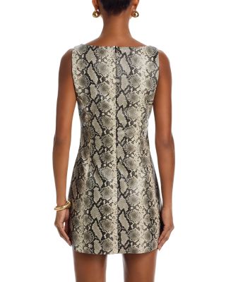 Python Faux Leather Mini Dress