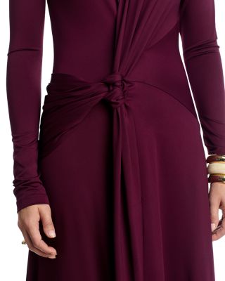 Twist Detail High Neck Midi Dress