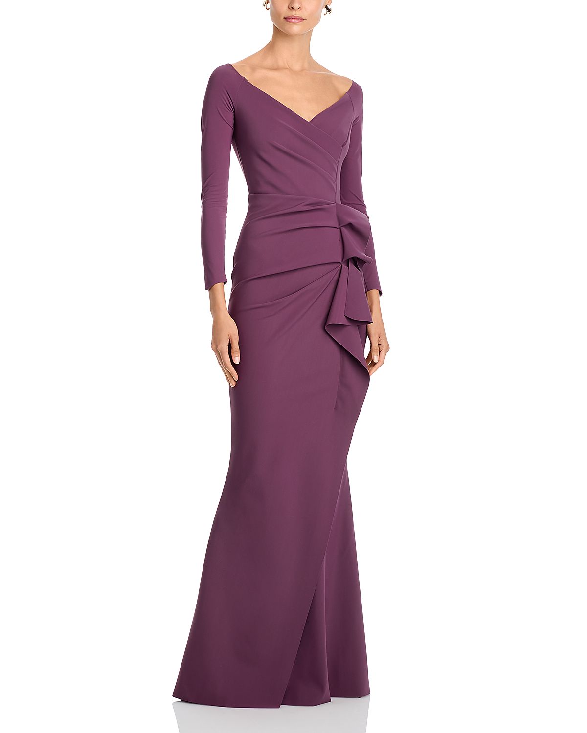 Chiara Boni La Petite Robe Silveria Side Ruffle Gown