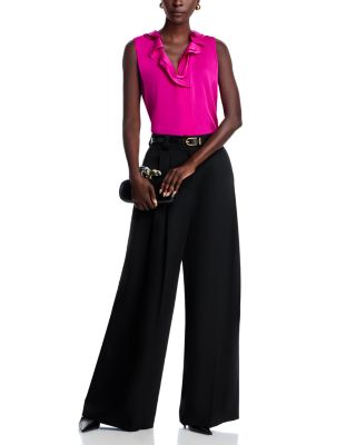 Kali Silk Blend Ruffle Collar Blouse