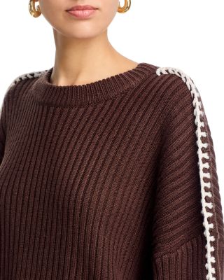 Ribbed Blanket Stitch Sweater