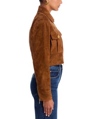 Micah Suede Oversized Collar Jacket