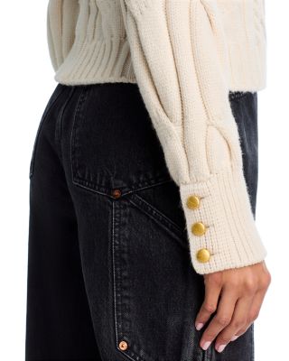 Storm Cropped Mixed Knit Sweater