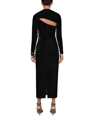Kass Sheer Panelled Velvet Midi Dress